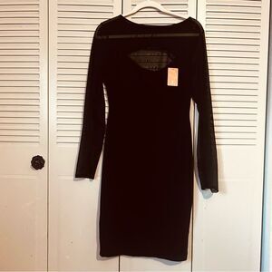 Shappelx  Women's Black Bodycon Long Sleeve Cocktail Dress size XL